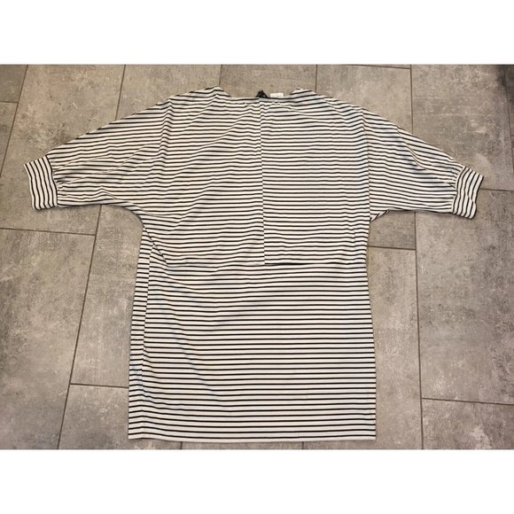 New Suzanne Betro Dolman Sleeve A Line Dress Black Ivory Stripe sz 4X - Picture 5 of 8